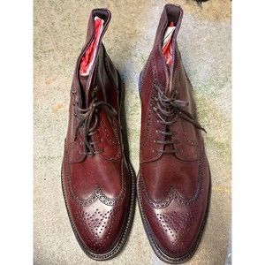 Caramina Cordovan Wingtip Boots in Red/Burgundy - 10.5EU/11US
